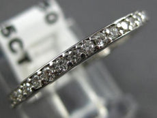 ANTIQUE .65CT ROUND DIAMOND 14KT WHITE GOLD 3D ETERNITY ANNIVERSARY RING #17966