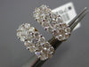 ESTATE WIDE 1.90CT DIAMOND 14KT WHITE & YELLOW GOLD 3D 4 FLOWER CLIP ON EARRINGS