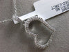 ESTATE .38CT DIAMOND 18K WHITE GOLD OPEN HEART PAVE LOVE FLOATING PENDANT CHAIN