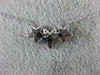 ESTATE .13CT DIAMOND 14K WHITE GOLD CLASSIC PAVE THREE STAR FLOWER LOVE NECKLACE