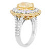 ESTATE LARGE GIA 4.31CT WHITE & FANCY YELLOW DIAMOND 18K GOLD 3D ENGAGEMENT RING