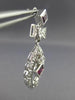 ESTATE LARGE 1.60CT DIAMOND & TOURMALINE 14KT WHITE GOLD FLOWER HANGING EARRINGS