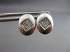 ESTATE .40CT PRINCESS DIAMOND 14KT WHITE GOLD OVAL MATTE & SHINY EARRINGS #7768