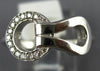 ESTATE .15CT DIAMOND 18KT WHITE GOLD 3D CLASSIC LOVE KNOT BELT FUN RING