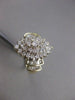 ESTATE WIDE 1.25CTW DIAMOND 14K WHITE & YELLOW GOLD CLUSTER COCKTAIL RING #21369