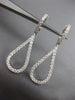ESTATE .90CT DIAMOND 18KT WHITE GOLD 3D CLASSIC OPEN TEAR DROP HANGING EARRINGS