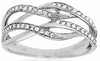 ESTATE WIDE .20CT DIAMOND 14K WHITE GOLD CLASSIC MULTI ROW CRISS CROSS LOVE RING