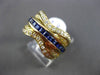 ESTATE WIDE 1.15CT DIAMOND & SAPPHIRE 14KT YELLOW GOLD 3D HALO ANNIVERSARY RING