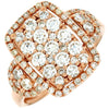 ESTATE 1.25CT ROUND DIAMOND 14KT ROSE GOLD CLASSIC CLUSTER RECTANGULAR FUN RING