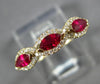 ESTATE .71CT DIAMOND & AAA RUBY 14K YELLOW GOLD 3D HALO WEDDING ANNIVERSARY RING