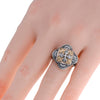 0.02CT DIAMOND 18KT YELLOW GOLD & 925 SILVER 3D HANDCRAFTED FILIGREE CROSS RING