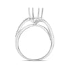 ESTATE .26CT DIAMOND 14K WHITE GOLD ROUND CRISS CROSS SEMI MOUNT ENGAGEMENT RING