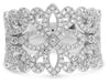 WIDE .60CT DIAMOND 14KT WHITE GOLD 4 LEAF CLOVER OPEN FILIGREE ANNIVERSARY RING