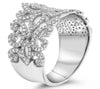 WIDE .60CT DIAMOND 14KT WHITE GOLD 4 LEAF CLOVER OPEN FILIGREE ANNIVERSARY RING