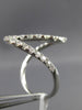 ESTATE LARGE .81CT DIAMOND 18KT WHITE GOLD 3D CLASSIC SWIRL JOURNEY LOVE RING
