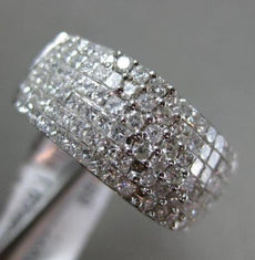 ESTATE 1.65CT DIAMOND 18KT WHITE GOLD 3D MULTI ROW SEMI ETERNITY WEDDING RING