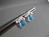 ESTATE 2.87CT DIAMOND & AAA BLUE TOPAZ 14KT WHITE GOLD SQUARE HALO STUD EARRINGS