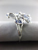 ESTATE 1.66CT DIAMOND & AAA SAPPHIRE 14K WHITE GOLD HANDCRAFTED FLOWER ROSE RING