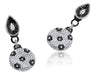 EXTRA LARGE 7.35CT WHITE & BLACK DIAMOND 18K WHITE & BLACK GOLD HANGING EARRINGS