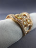 ESTATE LARGE 2.81CT WHITE & FANCY YELLOW DIAMOND 14KT ROSE GOLD ETOILE FUN RING