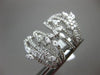 ESTATE LARGE 2.26CT ROUND & MARQUISE DIAMOND 14KT WHITE GOLD 3D FLOWER EARRINGS