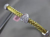 ESTATE .25CT DIAMOND 14K WHITE & YELLOW GOLD WOVEN HEART 3 STONE BANGLE BRACELET