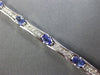 ESTATE 4.29CT DIAMOND & AAA TANZANITE 14KT WHITE GOLD 3D BAMBOO TENNIS BRACELET