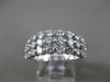 ESTATE WIDE 1.95CT DIAMOND 14KT WHITE GOLD 3 ROW SEMI ETERNITY ANNIVERSARY RING
