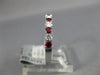 ESTATE .60CT DIAMOND & AAA RUBY 18KT WHITE GOLD SEMI ETERNITY ANNIVERSARY RING