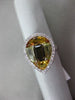 ESTATE WIDE 4.01CT DIAMOND & MULTI GEM 14KT WHITE GOLD 3D PEAR SHAPE HALO RING