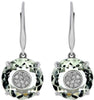 12.60CT DIAMOND & AAA GREEN AMETHYST 14KT WHITE GOLD LEVERBACK HANGING EARRINGS