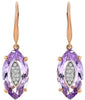 ESTATE 14.61CT DIAMOND &  AAA AMETHYST 14KT ROSE GOLD MARQUISE HANGING EARRINGS