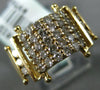 ESTATE .40CT DIAMOND 14KT YELLOW GOLD 3D CLASSIC PAVE MULTI ROW ANNIVERSARY RING