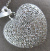 ESTATE LARGE 2.07CT DIAMOND 18KT WHITE GOLD 3D FILIGREE FLOATING HEART PENDANT