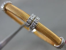 ESTATE .60CT DIAMOND 14KT WHITE & ROSE GOLD MESH FLEXIBLE BANGLE BRACELET