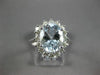 ESTATE LARGE 2.65CT DIAMOND & AAA AQUAMARINE 14KT WHITE GOLD 3D ENGAGEMENT RING