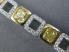 WHITE & FANCY YELLOW 8.33CT DIAMOND 18KT TWO TONE GOLD 3D SQUARE TENNIS BRACELET