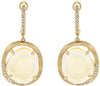 12.87CT DIAMOND & AAA CITRINE 14KT YELLOW GOLD 3D MATTE & SHINY HANGING EARRINGS