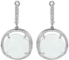12.67CT DIAMOND & AAA GREEN AMETHYST 14KT WHITE GOLD 3D ROUND HANGING EARRINGS