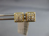 ESTATE .40CT ROUND CUT DIAMOND 14K YELLOW GOLD CLASSIC SQUARE ROPE STUD EARRINGS