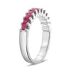 ESTATE 1.28CT AAA RUBY 14KT WHITE GOLD PRINCESS SEMI ETERNITY ANNIVERSARY RING