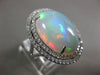 EXTRA LARGE 11.41CT DIAMOND & AAA AUSTRALIAN OPAL 14KT WHITE GOLD OVAL HALO RING