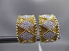 ESTATE WIDE 1.0CT DIAMOND 14K TWO TONE GOLD 3D HANDCRAFTED CLIP ON EARRINGS