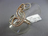 ESTATE LARGE .85CT DIAMOND 18K WHITE & ROSE GOLD DOUBLE ROW MULTI SWIRL FUN RING