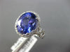 ESTATE LARGE 6.20CT DIAMOND & AAA TANZANITE 14KT WHITE GOLD HALO ENGAGEMENT RING