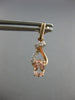 ESTATE .90CT DIAMOND & AAA MORGANITE 14K ROSE GOLD 3D LOVE KNOT HANGING EARRINGS