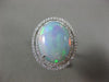 EXTRA LARGE 11.41CT DIAMOND & AAA AUSTRALIAN OPAL 14KT WHITE GOLD OVAL HALO RING