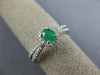 ESTATE .54CT DIAMOND & AAA EMERALD 14KT WHITE GOLD 3D OVAL HALO FRIENDSHIP RING