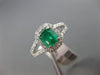 ESTATE 1.28CT DIAMOND & AAA EMERALD 14KT WHITE GOLD SQUARE HALO ENGAGEMENT RING