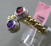 ESTATE WIDE .90CT DIAMOND GARNET & AMETHYST 14K TWO TONE GOLD FLEXIBLE LOVE RING